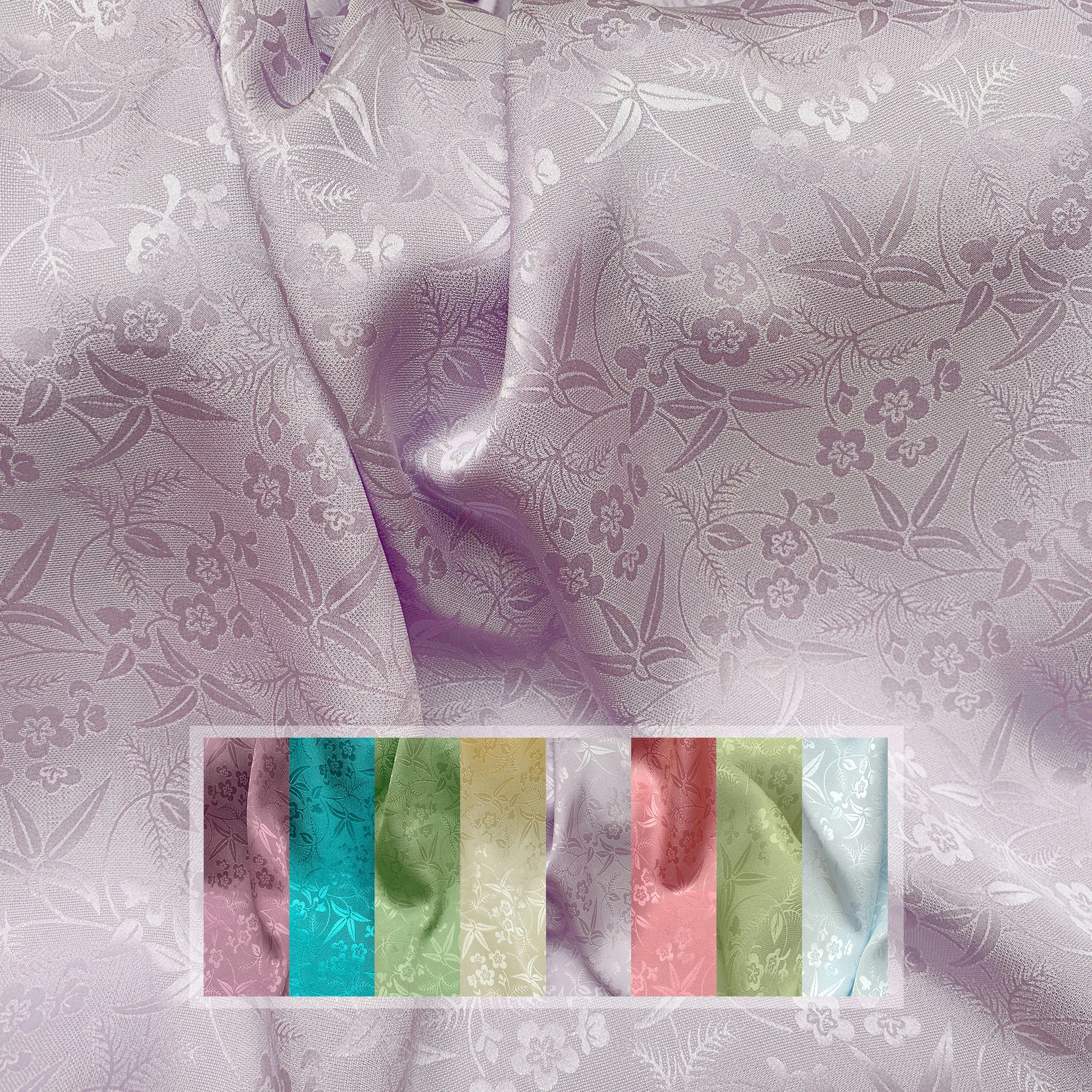 

Jacquard Silk Fabric Mulberry By The Meter for Dresses Cheongsam Diy Hanfu Sewing Silky Glossy Soft Thin Drape Blue Summer Cloth