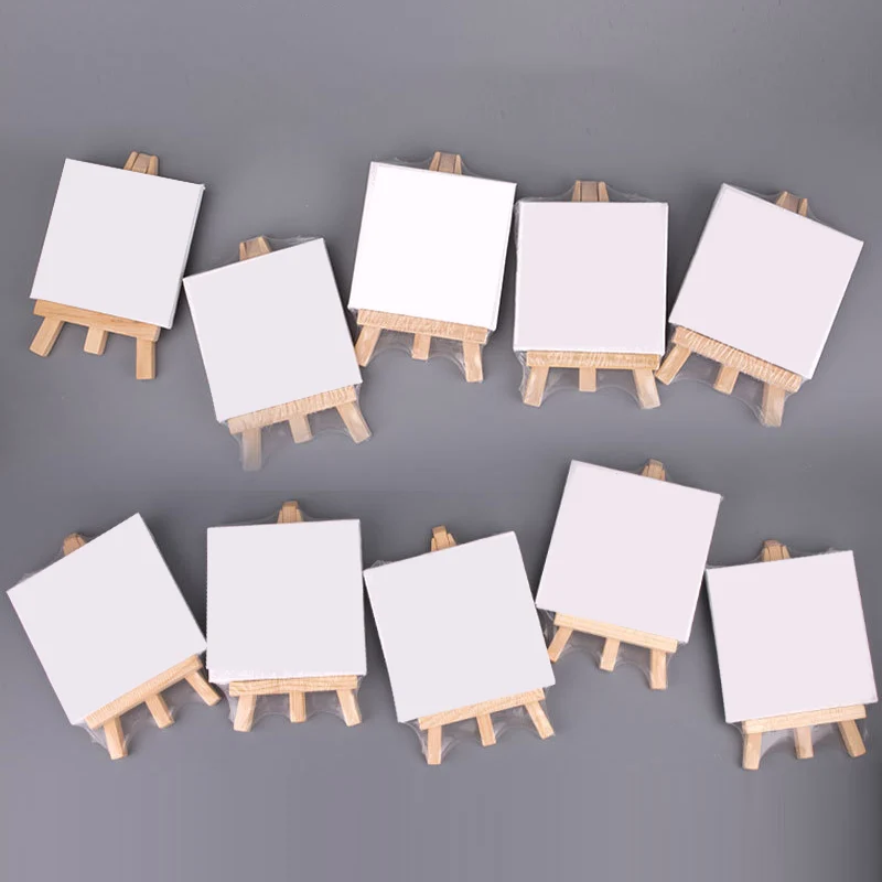 2 In 1 Mini Blank Drawing Board Set painting supplies Oil Canvas Frame Beginner Children Practice Drawing Doodling DIY 1 Pcs HB-12