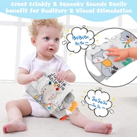 Soft Baby Books 3D Touch & Feel Sensory Cloth Book – High Contrast Stroller Toy for Infants