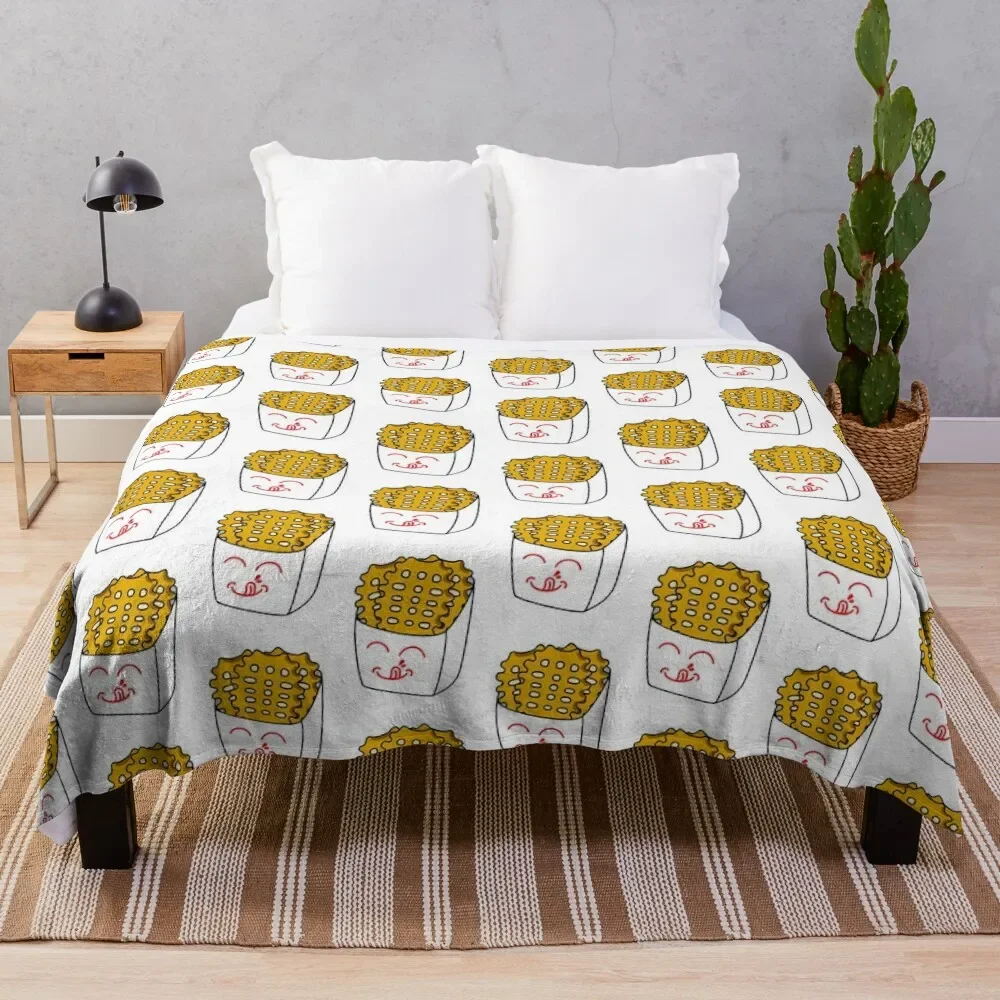 

Waffle Fries Throw Blanket Kid'S Thermals For Travel Blankets For Sofas Luxury Designer Blankets