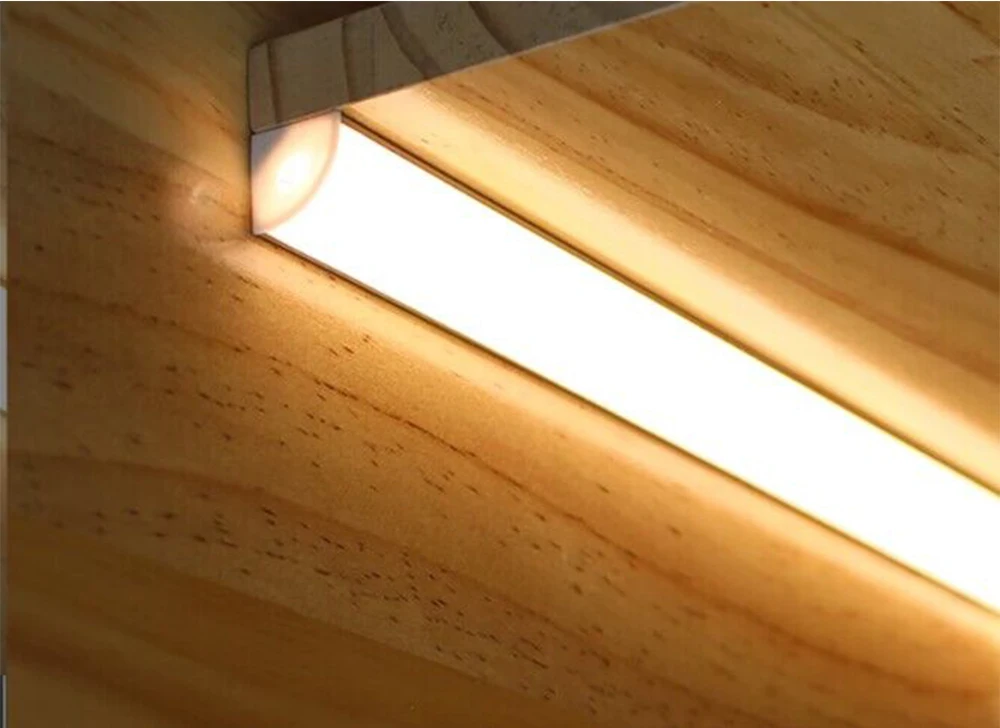 LED-Aluminiumprofil, 50 cm, V-U-Form, silberfarben, flexibler Streifen, Lichtleistenkanal mit Diffusor, milchig schwarz, PC-Abdeckung für Raumdecke – Detail 11