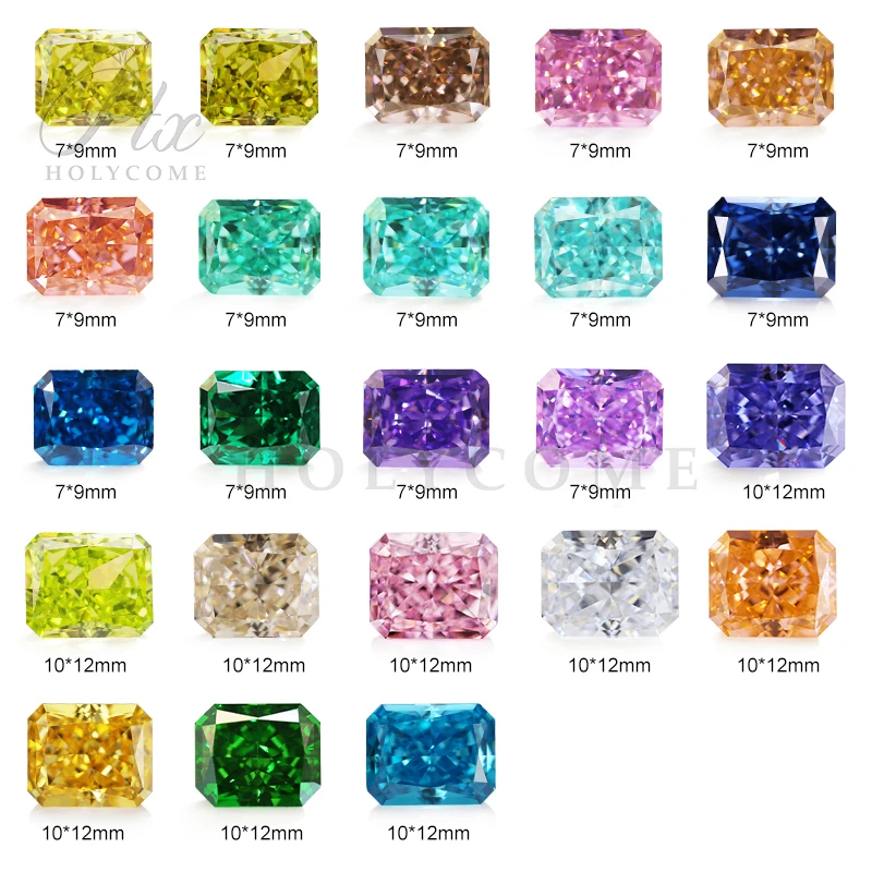 

TOP Mixed Color Loose CZ Stone Radiant Crushed Ice Cut 5A Cubic Zirconia Rectangle Beads Zircon Gemstones For Jewelry DIY Making