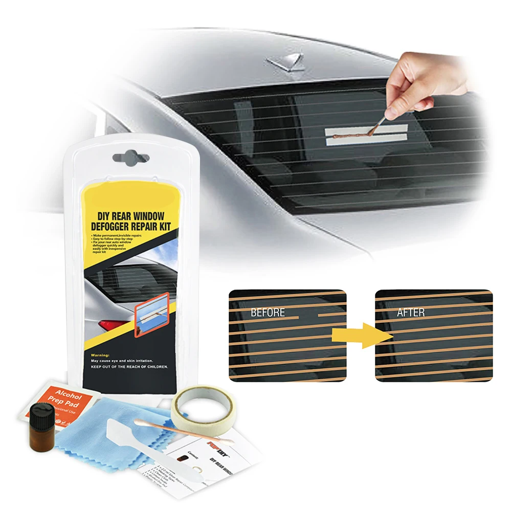 Car Rear Window Defogger Repair Kit DIY Quick Repair Scratched Broken Defroster Heater Grid