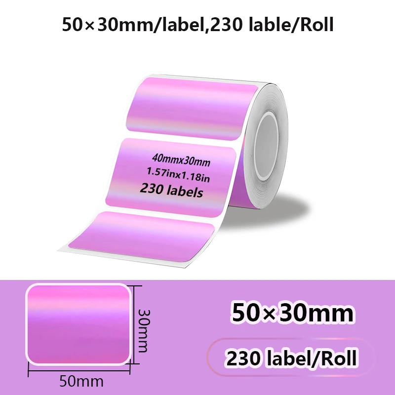 Self-Adhesive Thermal Labels Roll - 150pcs, 50x50mm