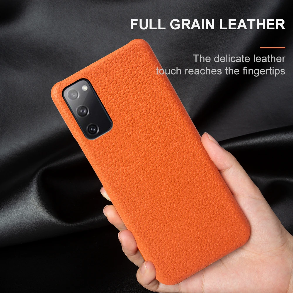 Premium Litchi Genuine Leather Shockproof Business Cover - Luxury Protection