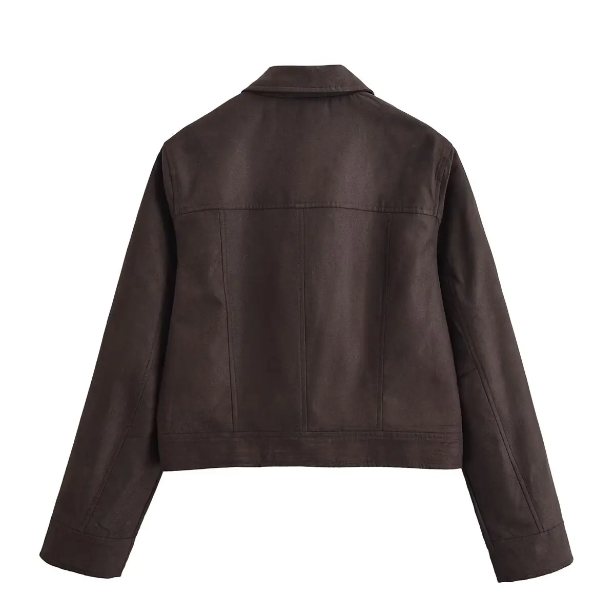 Women Fashion Versatile Imitation Suede Long Sleeves Pockets Jacket Coat Autumn Winter Female Zipper Slim Coats Streetwear