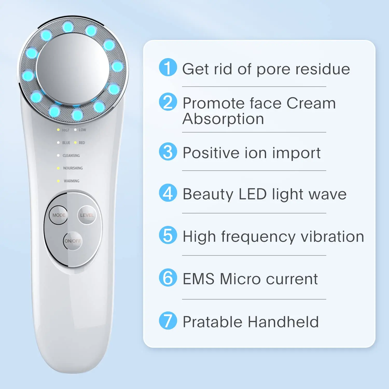 Dispozitive de masaj facial pentru înfrumusețare, terapie cu lumină roșie, masaj facial EMS, lifting facial de înaltă frecvență, antirid, îngrijire coreeană a pielii și ochilor_voghion.com