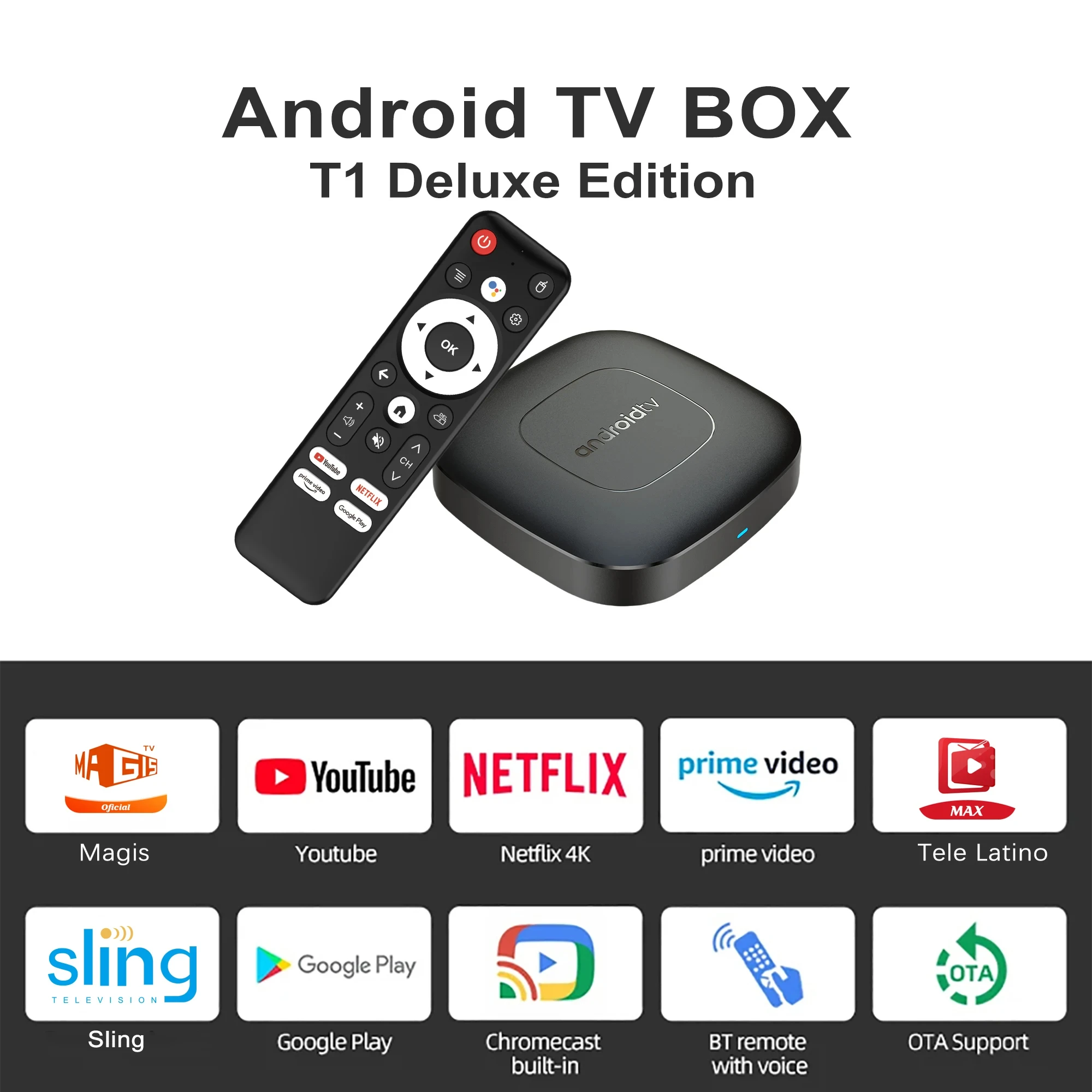 Smart Home Theater TV Box Android13  Allwinner H313 Google Assistant Netflix Streaming Bluetooth Media Player 2.4G/5G Wifi 2