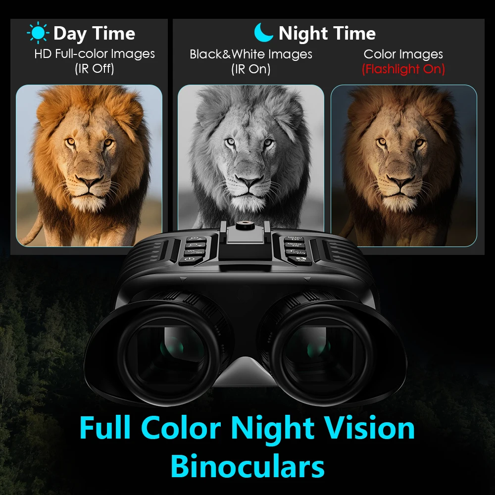 Head&Helmet Mount 4500mAh Rechargeable Night Vision Goggles Full Color Night Vis