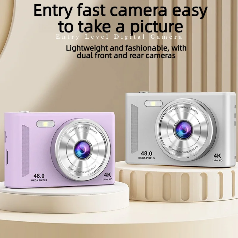 Nouvel appareil photo numérique portable 2026 : mise au point automatique, double caméra, flash, mode selfie, capteur CCD._voghion.com