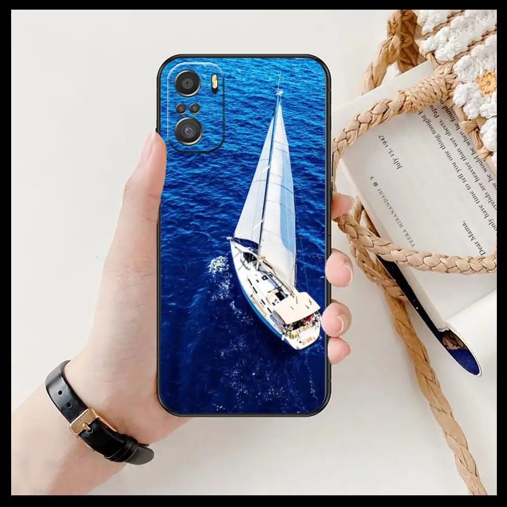 Фото Чехол для телефона с парусной лодкой для xiaomi redmi 11 Lite pro Ultra 10 9 8 MIX 4 FOLD 10T, Черный силиконовый чехол №3