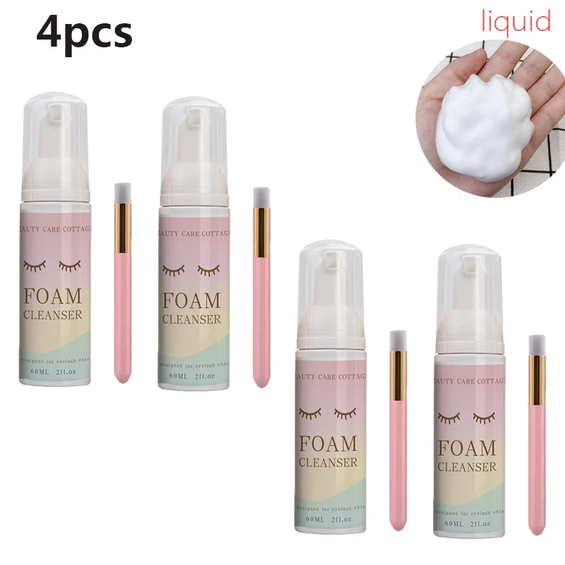 4pcs60mlEyelashShampooFoamPumpGraftingEyelashesGentleMousse