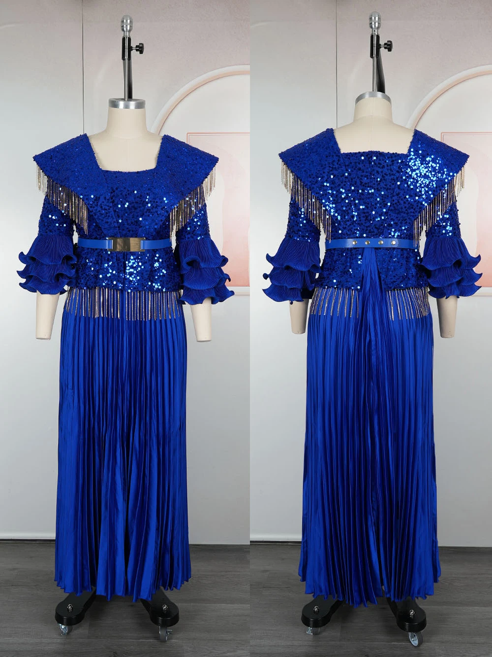 chinese dress ladies Luxury Tassel Spaghetti Mermaid Evening Dress SS029 main image 1