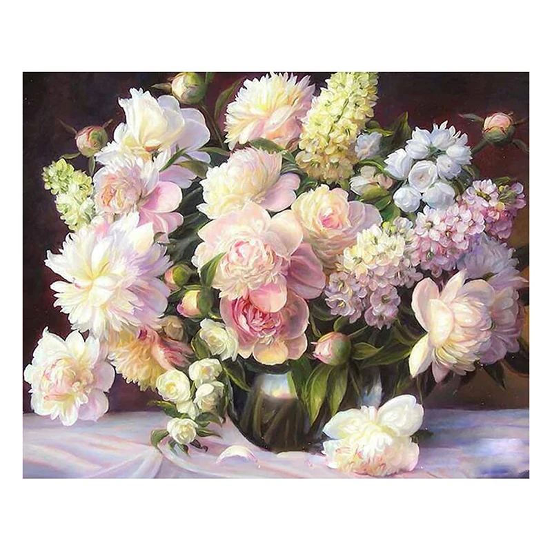 

Алмазная живопись, алмазная вышивка, полностью Алмазная круглая Алмазная Вышивка крестиком, украшение для гостиной, рукоделие, Цветочная композиция