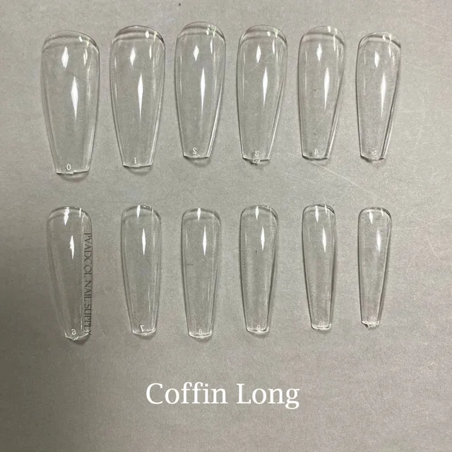XXL Clear Square Full Cover Press On False Nail Tips Extra Long Nails Straight Shape False Tips UV Gel Manicure Tool Fake Finger Coffin Long 240pcs