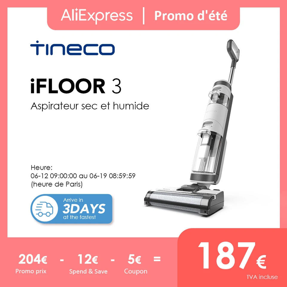 Tineco iFloor 3 UK+EU Adaptateur / iFloor Breeze Aspirateur de Sol