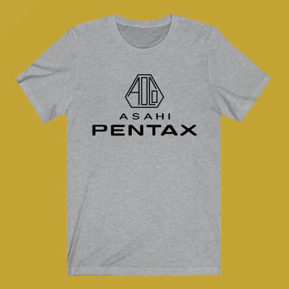 Asahi Pentax Camera Logo Symbol T-Shirt Grigia Da Uomo Taglia S A 5Xl