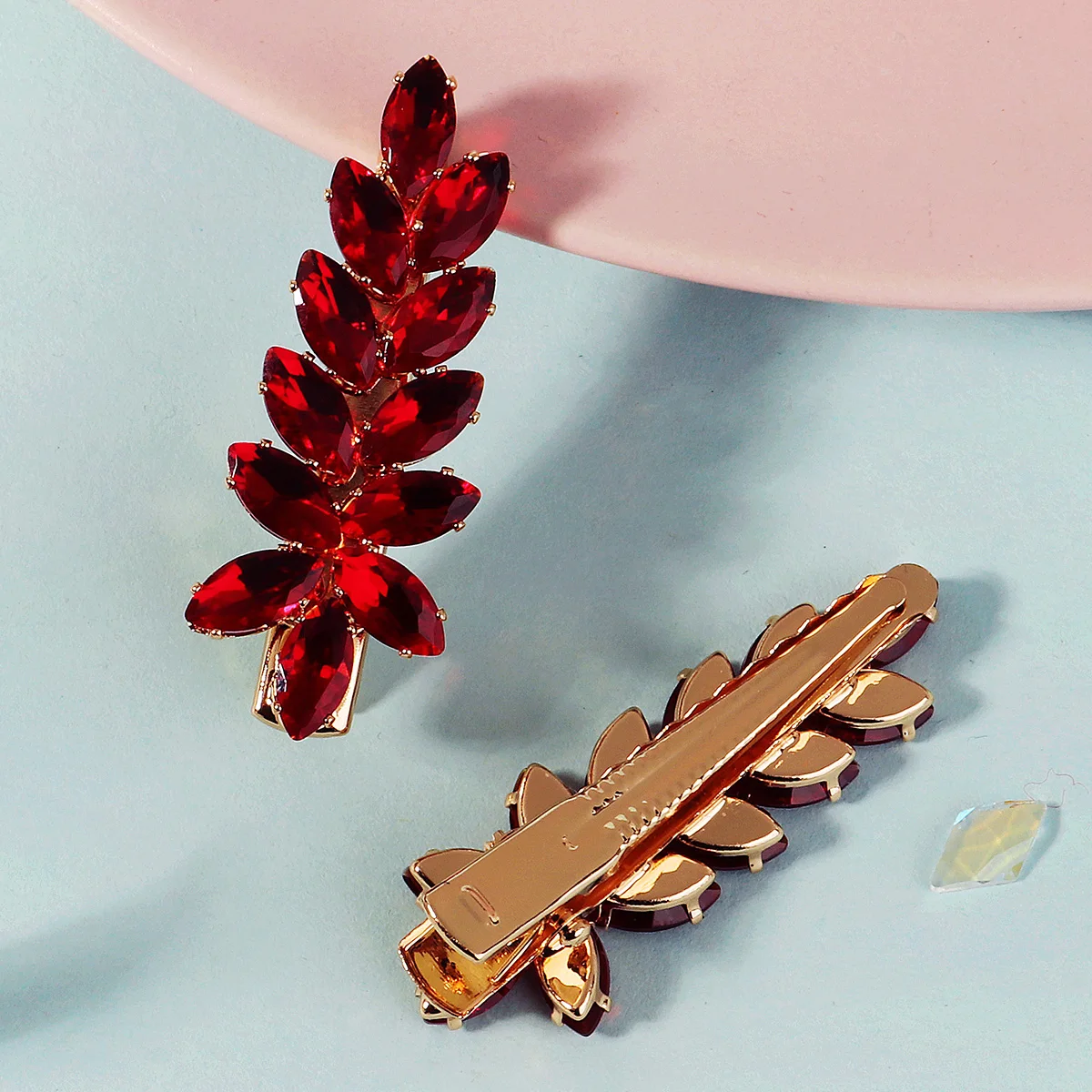 2 Stück Zirkon-Blatt-Haarspange, modische Haarspange für Mädchen, Party, Schule, Alltag, Haarnadeln, exquisite Haar-Accessoires als Geschenke – Detail 14