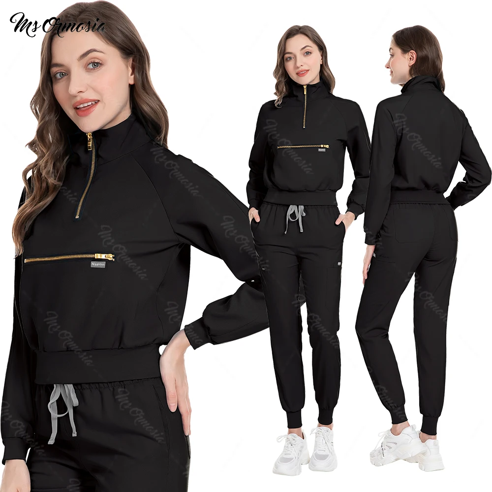 

Long Sleeve Beautician Workwear Medical Uniform Scrubs Set Wholesale Operating Room Work Clothes Nurse Surgery Uniforms Spa Suit