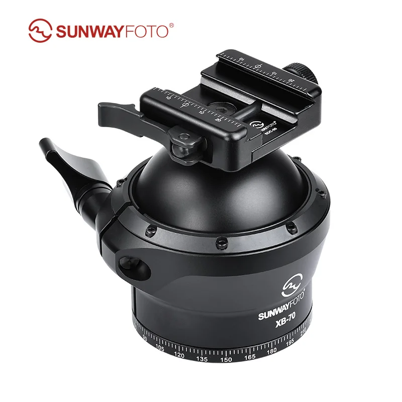 SUNWAYFOTO XB-70 70mm Ballhead for Hunting Tripod Picatinny and Arca Swiss Clamp Load 88lb(40KG)