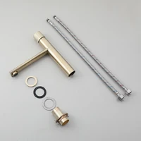 KEMAIDI ก๊อกน้ําห้องน้ําทองเหลืองห้องน้ําอ่างล้างหน้าก๊อกน้ําเย็นและน้ําร้อนอ่างล้างจาน TAP Deck Mounted Brushed GOLD ก๊อก 3