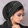 KepaHoo 2024 New Striped Long Tail Strap Tam-O'-Shanter Pile Cap Wave Pattern Women's Hat 3