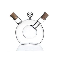 Olive Oil And Vinegar Dispenser 2 In 1 Kitchen Glass Bottle Oil And Vinegar Bottle With Cork Stopper 1