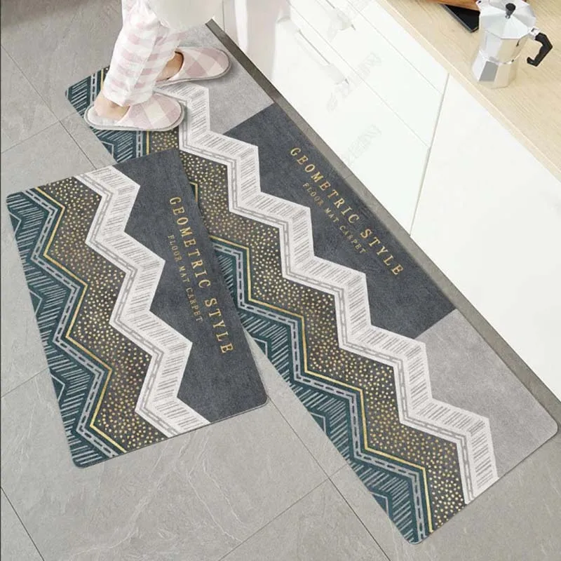 

Kitchen Mat Laundry Room Carpet Washable Floor Mat Home Bathroom Anti-Slip Entrance Doormat Living Room Bedroom Long Rugs