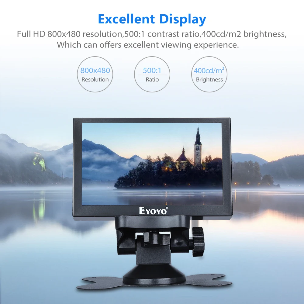 Eyoyo-mini Hdmi Gaming Monitor Retrovisor do Carro Home Security Resposta Rápida Display Portátil Raspberry pi Tela Lcd 800x480 5 - Imagem 3