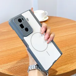 Magnetic Matte Shockproof Phone Case with Wireless Charging Compatibility for Honor Magic V6 (Gray)