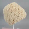 Russian Women Good Elastic Real Rabbit Fur Skully Hat Lady Winter Warm Knitted Genuine Rabbit Fur Hats Outdoor Fluffy Fur Caps 4