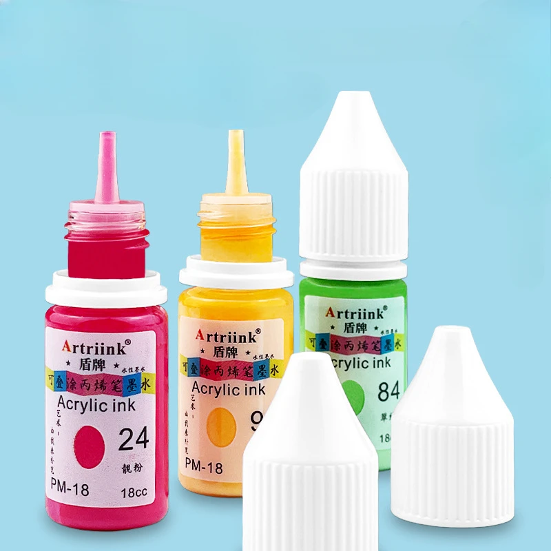Acrylic Marker Ink Refill Liquid Water-based 100 Color 18ml Art Painting Quick Drying Waterproof and Non Fading Spec