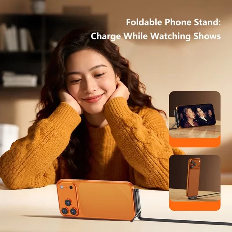 240W 고속 충전 데이터 케이블 2-IN-1 타입-C 케이블 접이식 휴대폰 거치대 다기능 폰 충전 브래킷 듀얼 PD 케이블