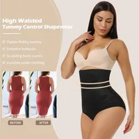 Culotte shaper taille haute pour femme, culotte de contrôle du ventre ventre amincissant le corps shaperwear sous-vêtements slip 4
