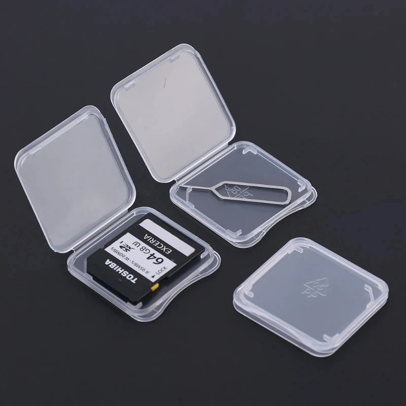 Card Protector Memory Card Protector Plastic Storage Box 20/10/5/1PCS Transparent TF/SD Memory Cards
