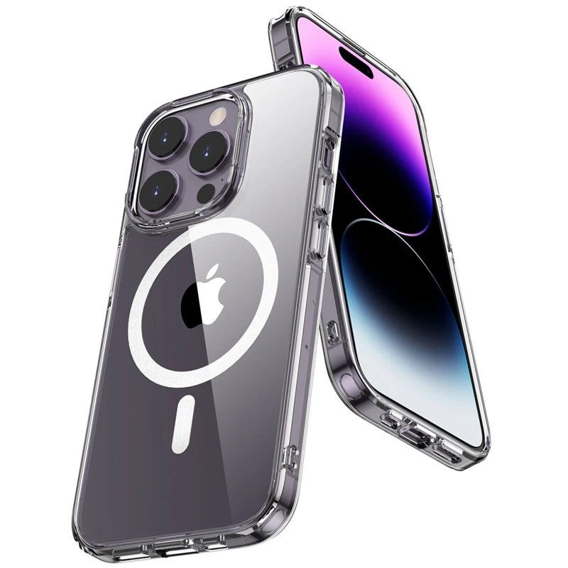 Coque Silicone Anti-choc Pour IPhone 12 à 14 - Compatible Charge Sans Fil Magnétique - Protection Souple