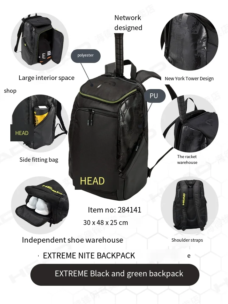 original tennis racket bag tennis Backpack sport accessories men women Sports backpack PRO athletic bag head TourTeam