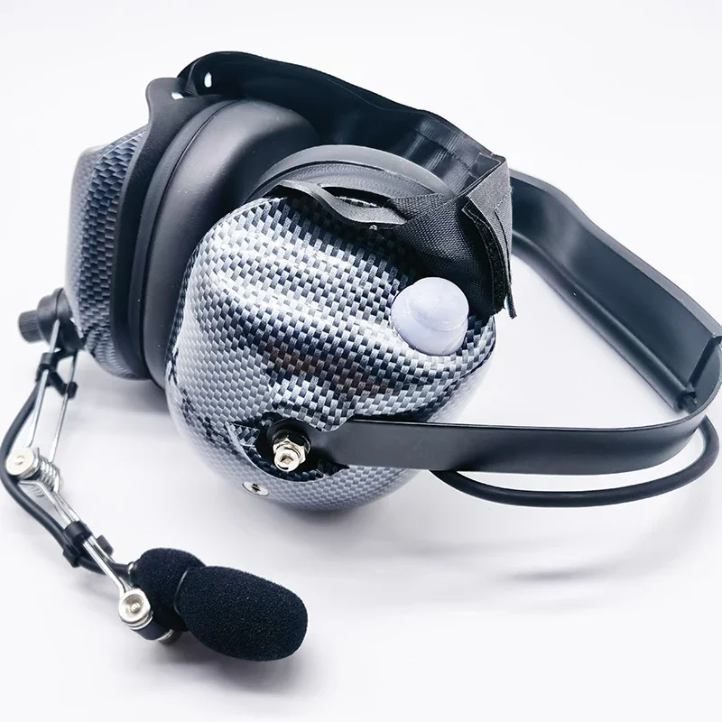 ‎H41-CF Carbon Fiber Aviation Helicopter Headphone U174 Pilot Headset, Active Noise Cancelling Behind the Head for Racing Radio