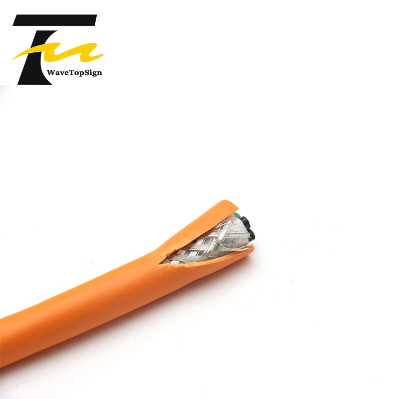TRVV 4코어 2.5mm² 초유연 드래그 체인 케이블 오렌지색 서보 모터 전원 엔코더 연결 케이블