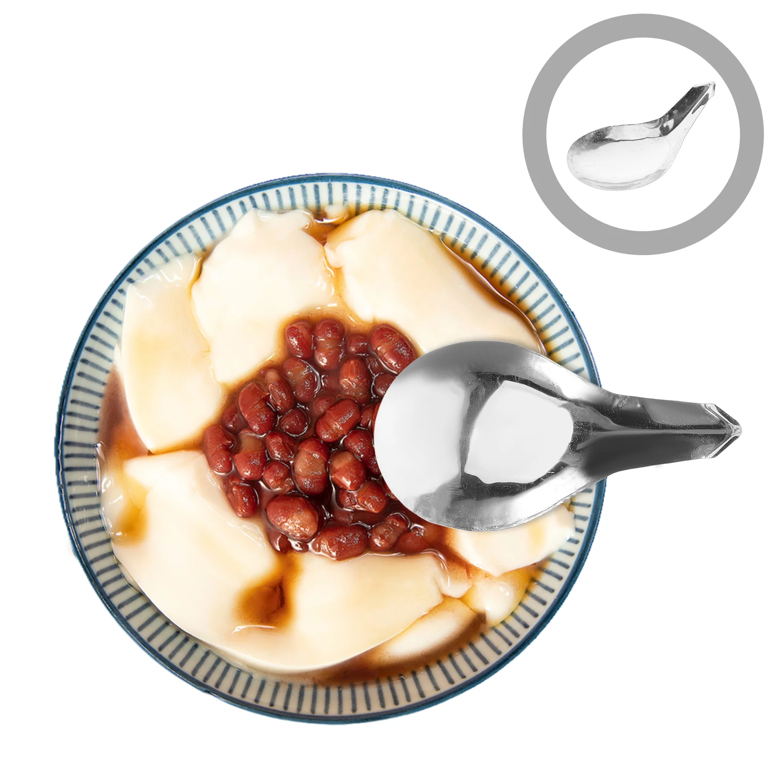 Stainless Steel Tofu Flat Bottom Rice Scooper Oil Soup Ladle Serving for Home Commercial Kitchens for Home
