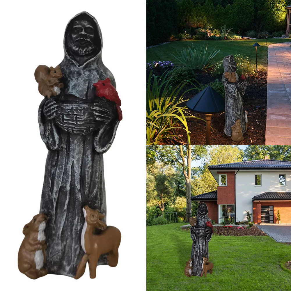 

Freestanding Birdbath Bowl With Cast Iron Material Flower Shape For Outdoor Greenhouse Garden Yard