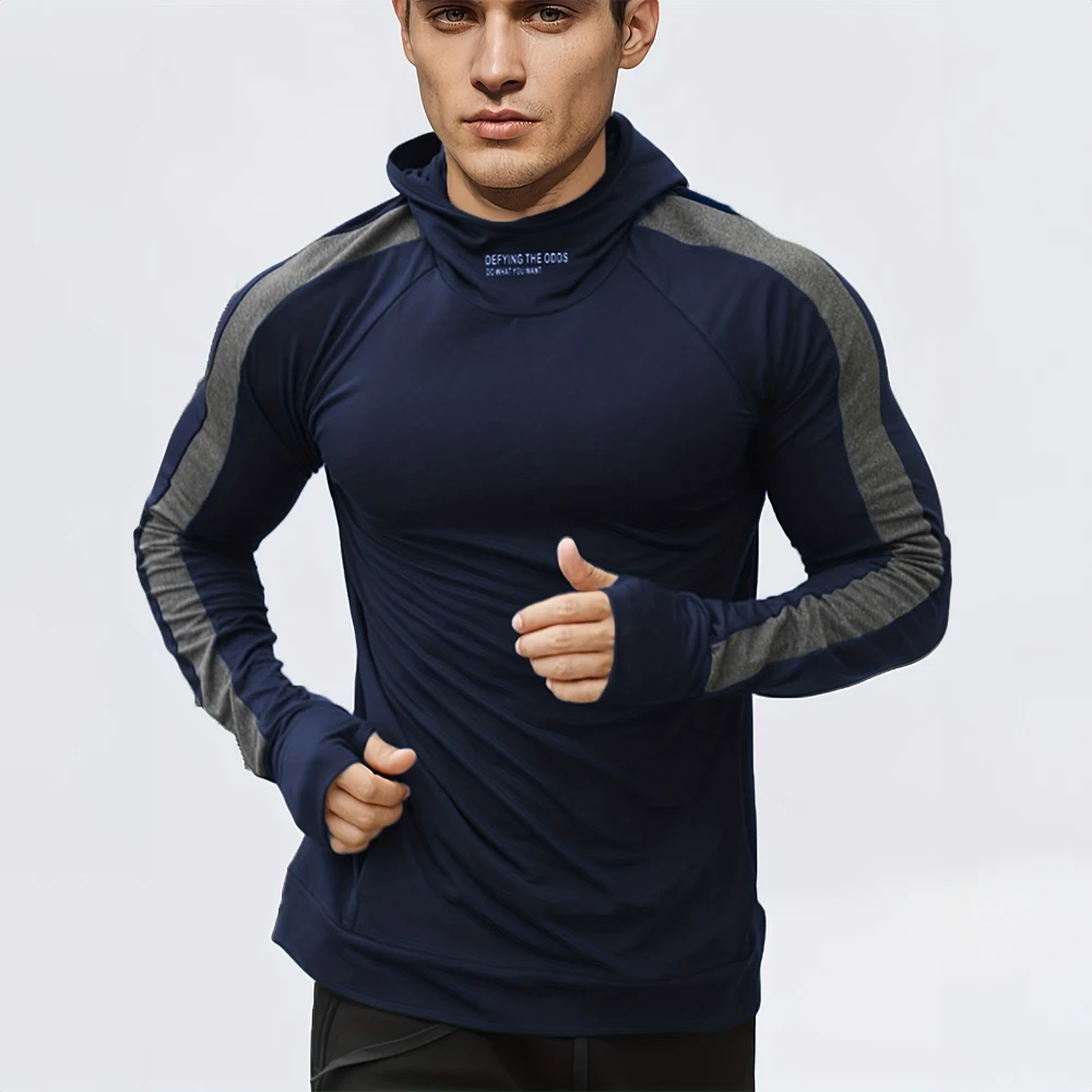 Autumn New Running Sports Fitness Clothing Tight Sports Jogging Compression Men's Hoodie Outdoor Leisure Pullover Men's Clothing 2