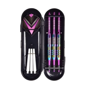 Y1UC Practical PET Flight Colorful Electroplating Darts with Storage Case Aluminum Alloy-Dart Shafts Soft Tip Darts Set