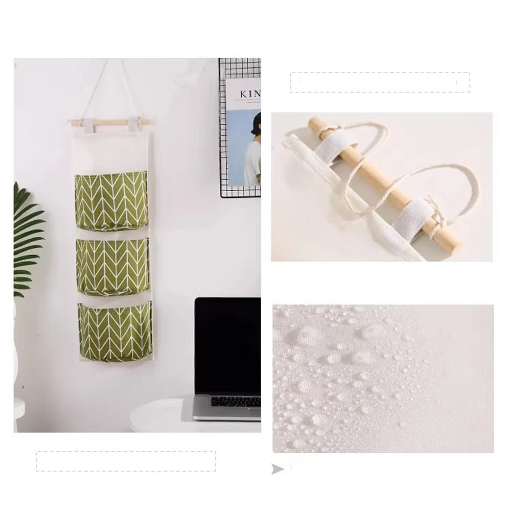 Hanging Storage Bag 1PC Three-Layer Waterproof Wall Hanging Bedroom Cloth Door Behind Debris Storage