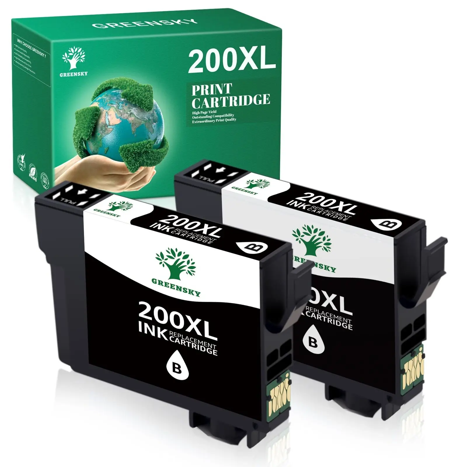 2x non-OEM 200XL Ink For Epson XP-200 XP-300 XP-310 XP-400 XP-410 WF-2540 WF2530