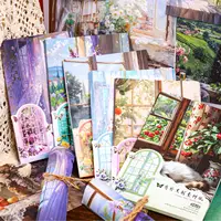 6 style 30pcs Window Scenery Series Material Paper DIY Handmade Materials Scrapbook Diary Message Background Wall Decoration 1