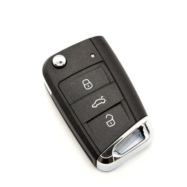 ที่ดีที่สุด KEY3 ปุ่มดัดแปลงพับรีโมทกุญแจรถ Keyless สําหรับ Volkswagen VW Golf 7 GTI MK7 Skoda Octavia A7 ที่นั่ง 5