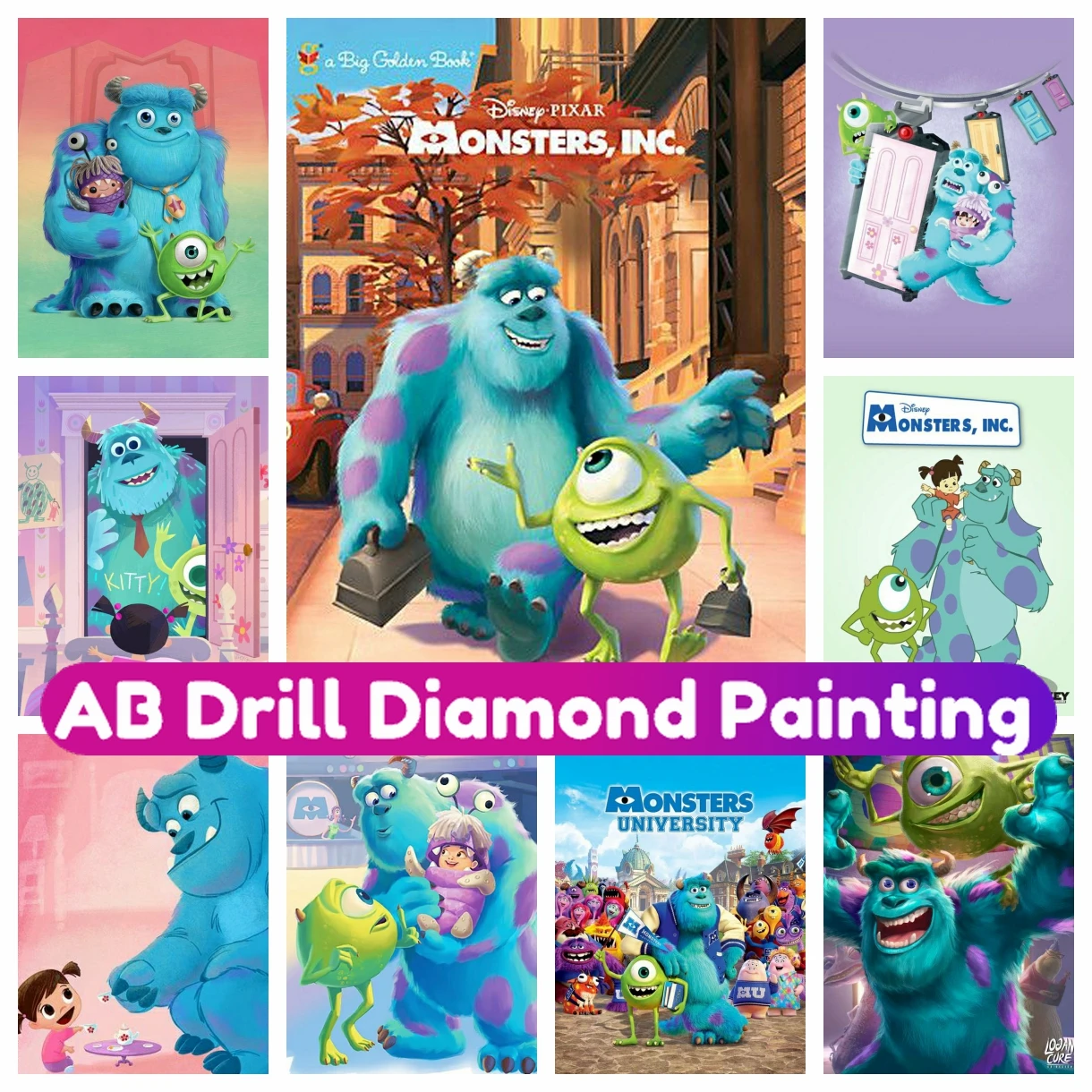 

Алмазная живопись Disney Monsters University Sullivan AB, мультяшный Набор для вышивки крестиком 5D, мозаика для творчества, домашний декор, подарок для детей