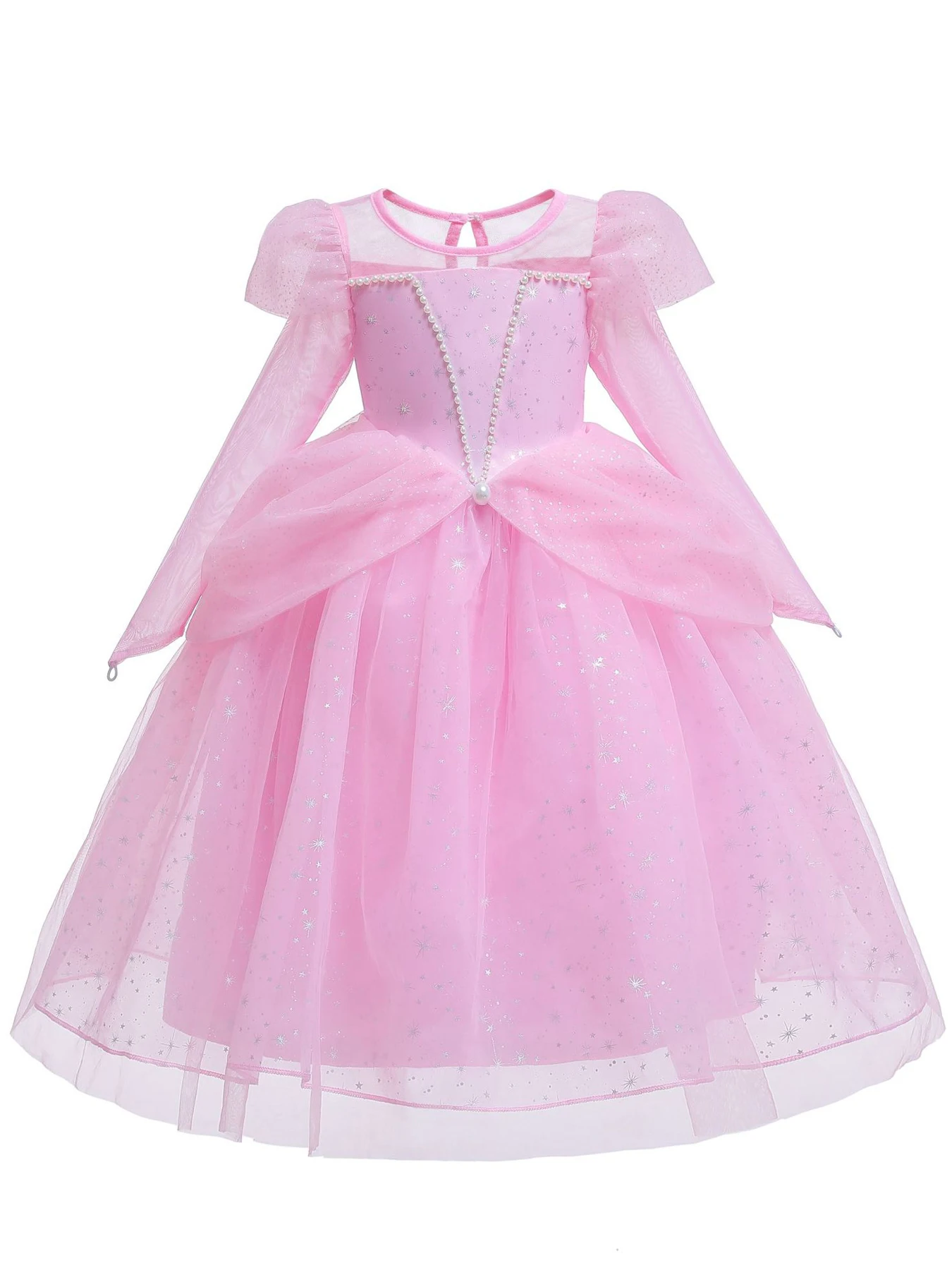 knee length dresses for ladies Girls Autumn Long Sleeve Mesh Cartoon Unicorn Dress