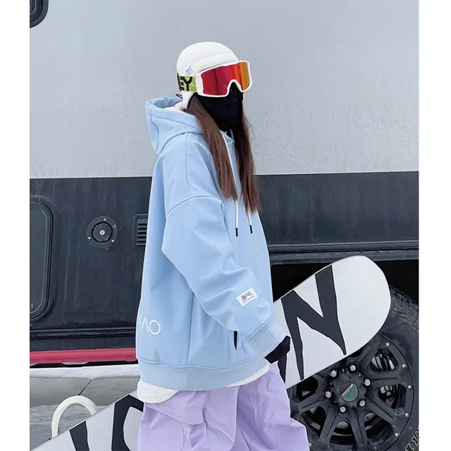 New Bright Color Oversize Ski Hoodie For Men Women Outdoor Snow Hoodie Snowboarding Hooded Sweater Ski Equipment Sports Clothing 1